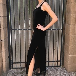 Black velvet gown